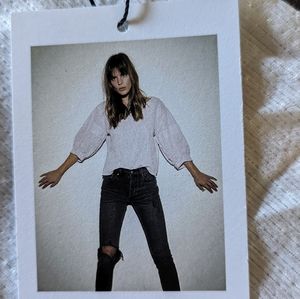 NWOT-Viviana Easy Peasant Blouse, white, Nation LTD, women's small